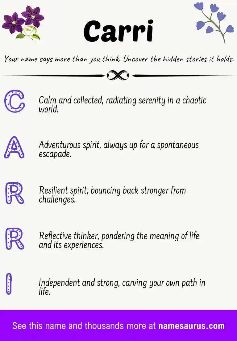 Acrostic poem about Carri.
