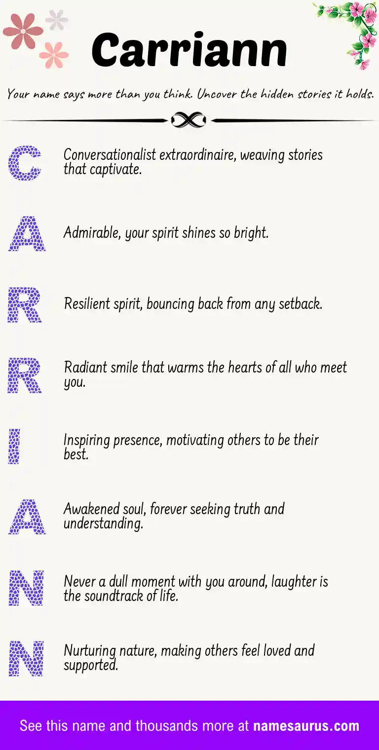 Acrostic poem about Carriann.