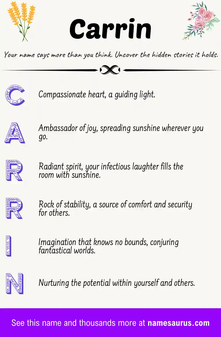 Acrostic poem about Carrin.
