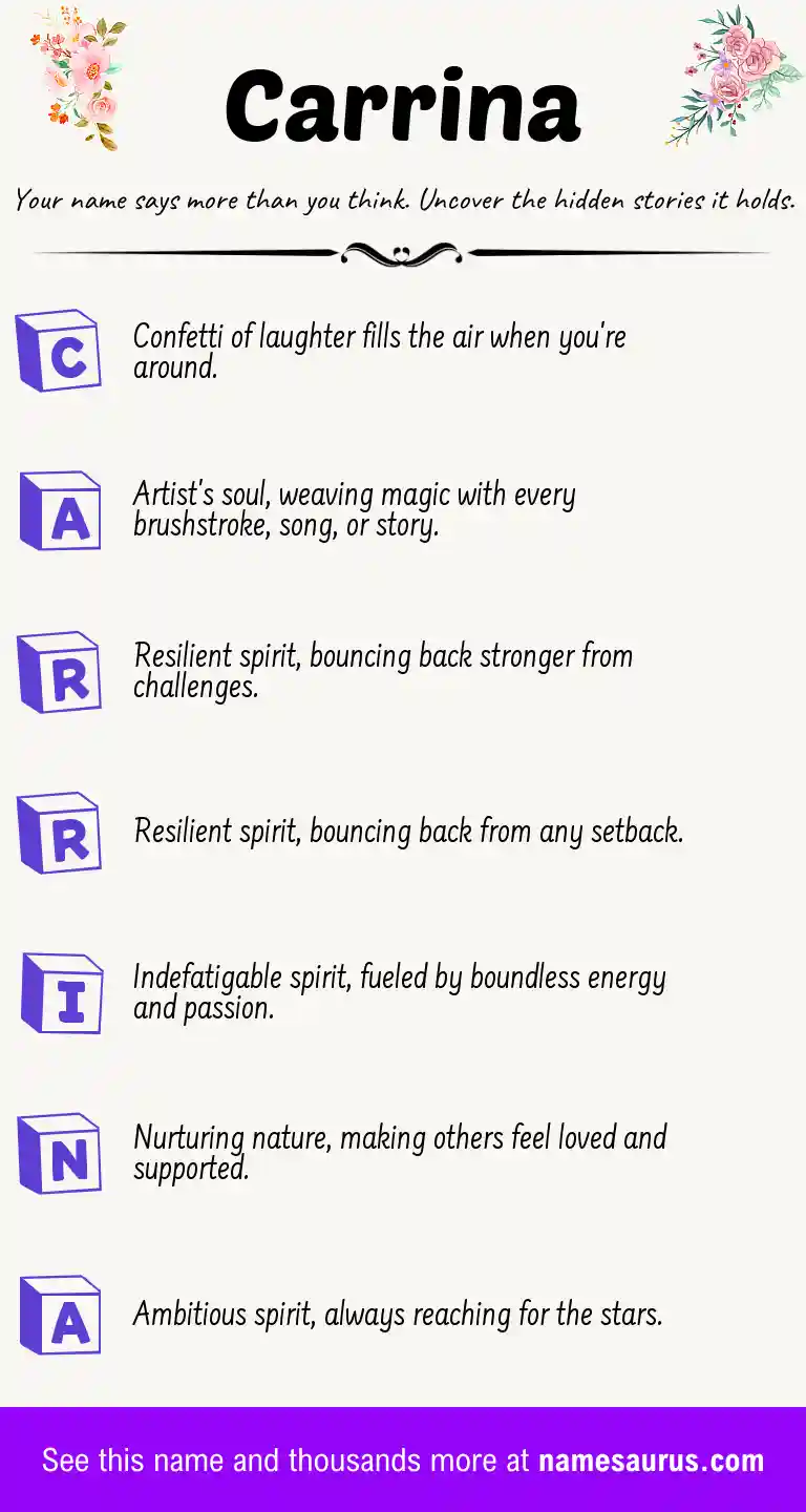 Acrostic poem about Carrina.