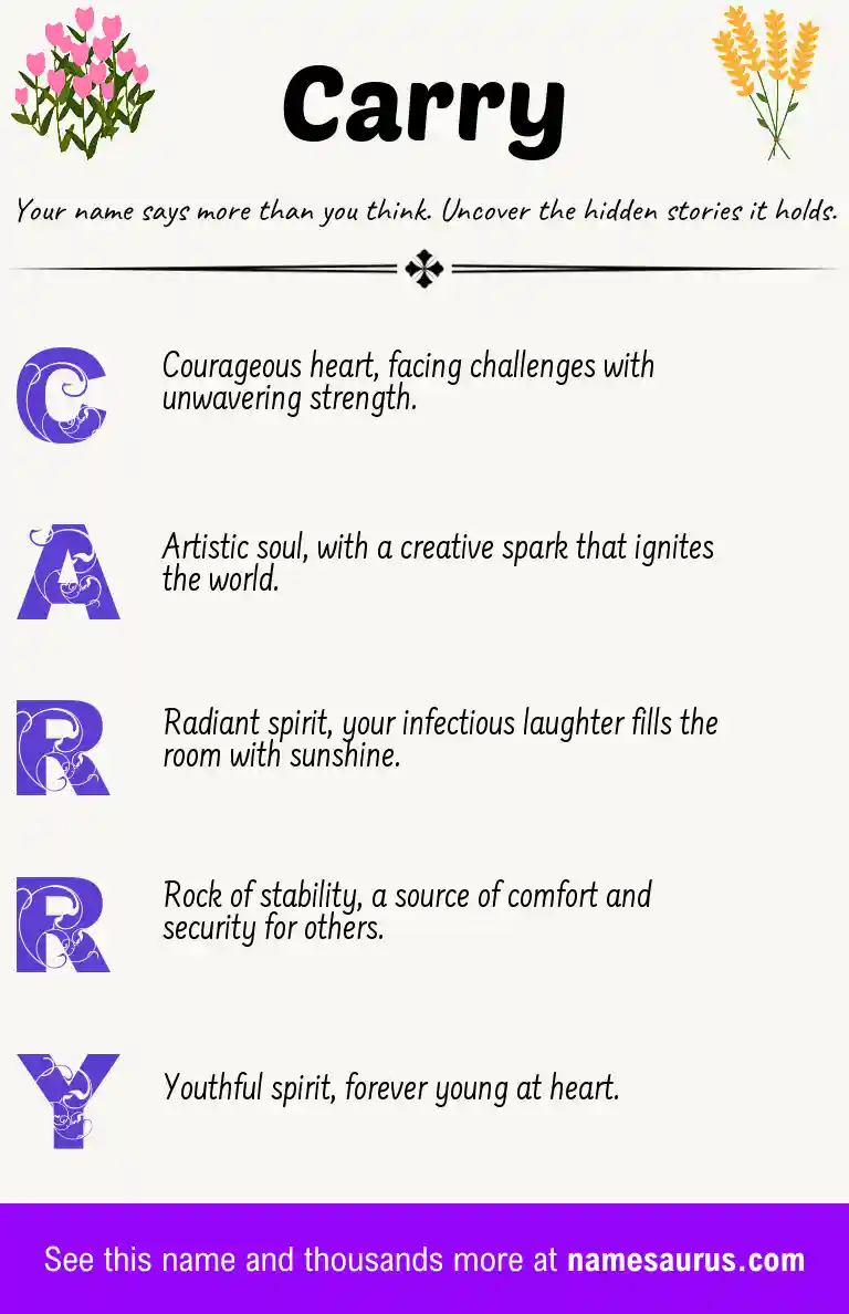Acrostic poem about Carry.