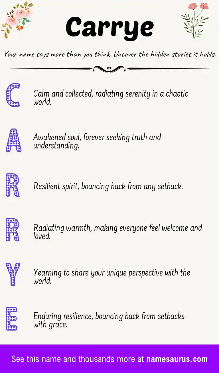Acrostic poem about Carrye.