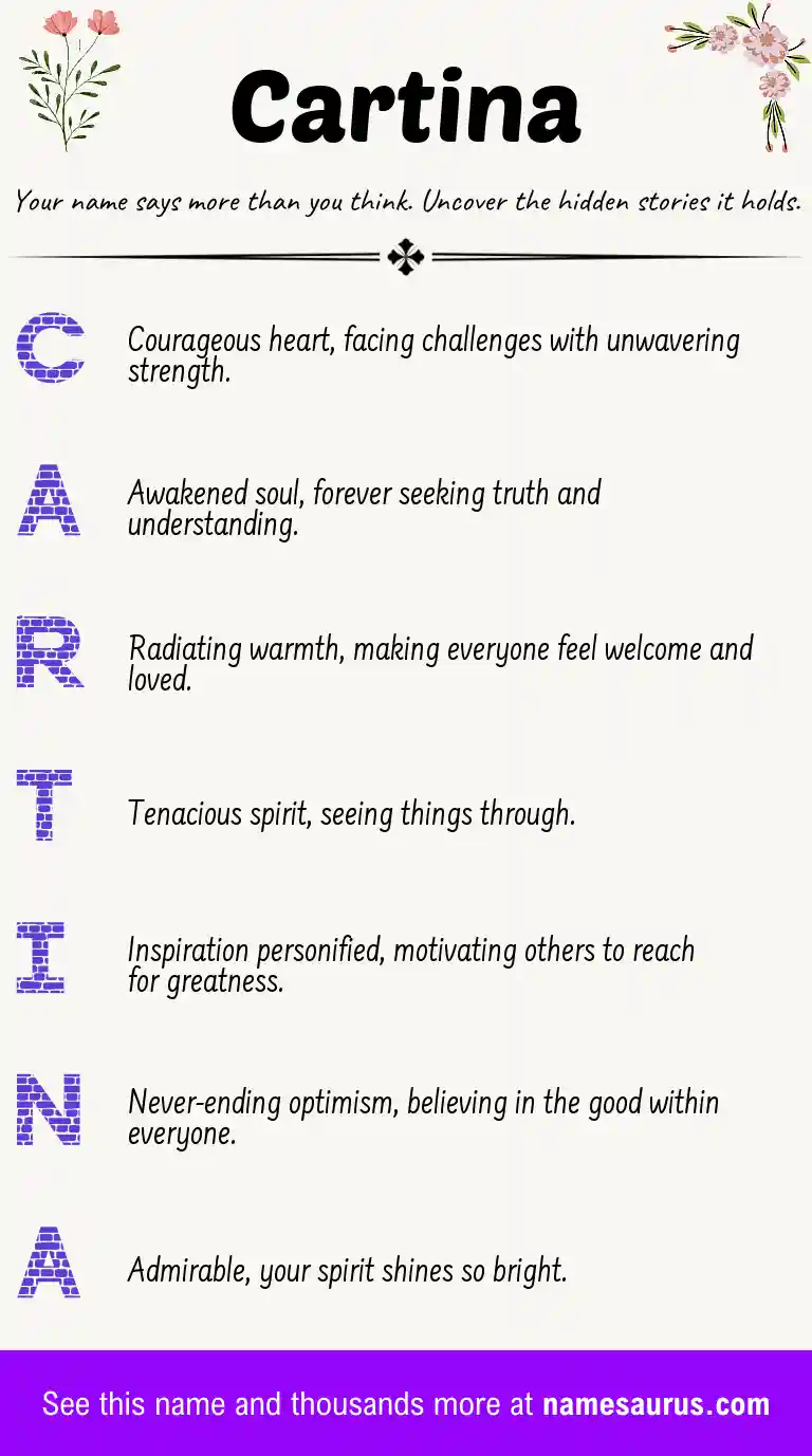 Acrostic poem about Cartina.