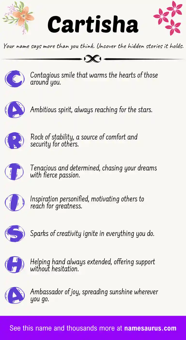 Acrostic poem about Cartisha.