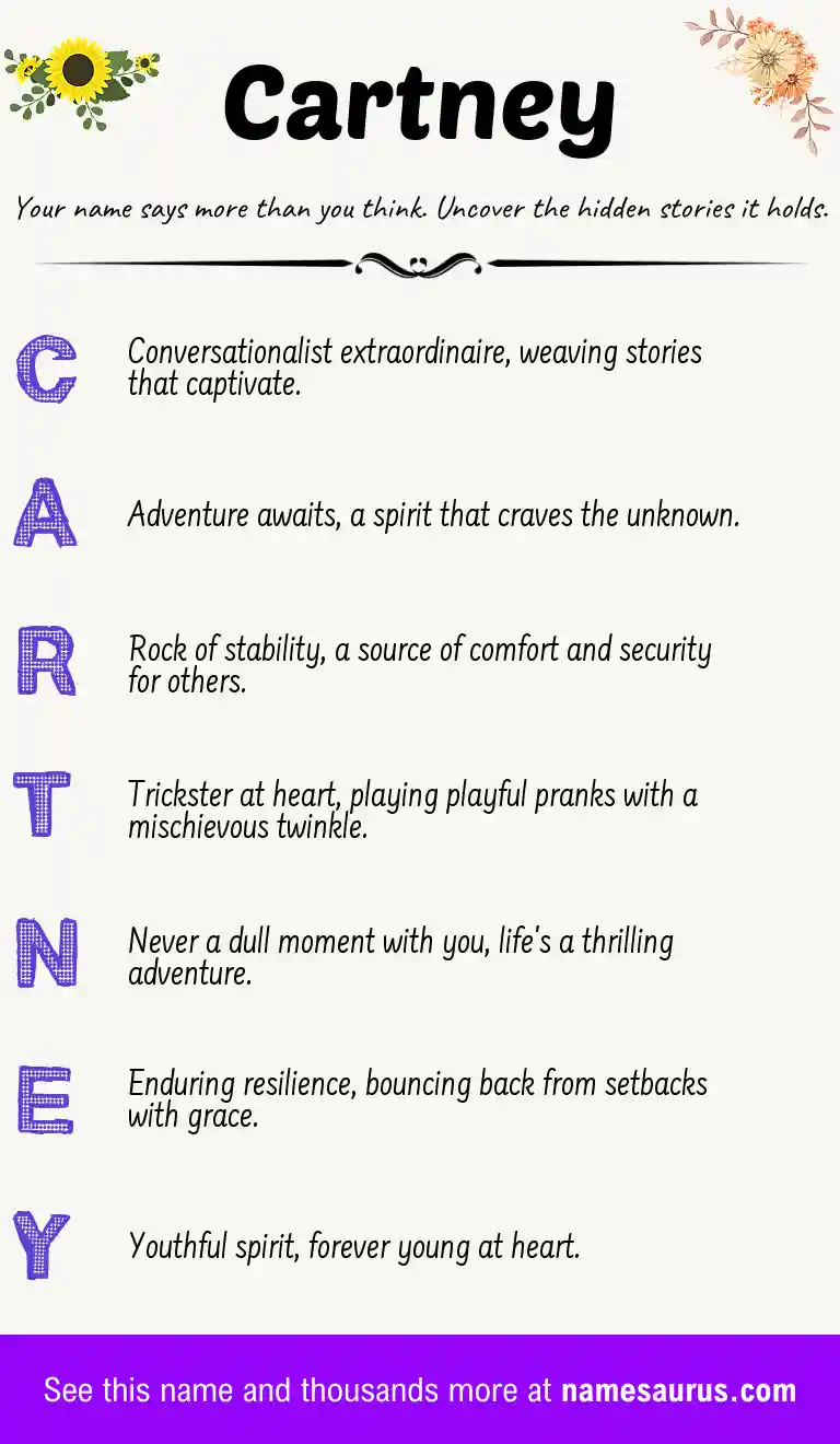 Acrostic poem about Cartney.