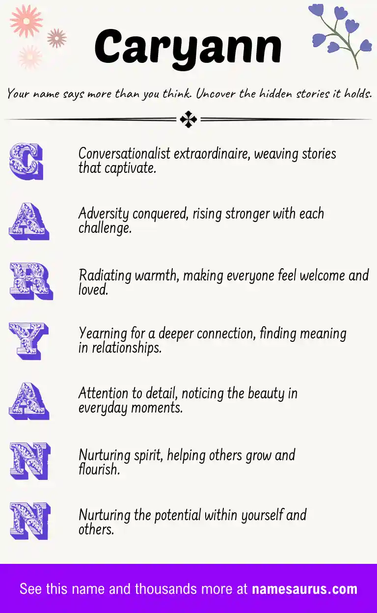 Acrostic poem about Caryann.