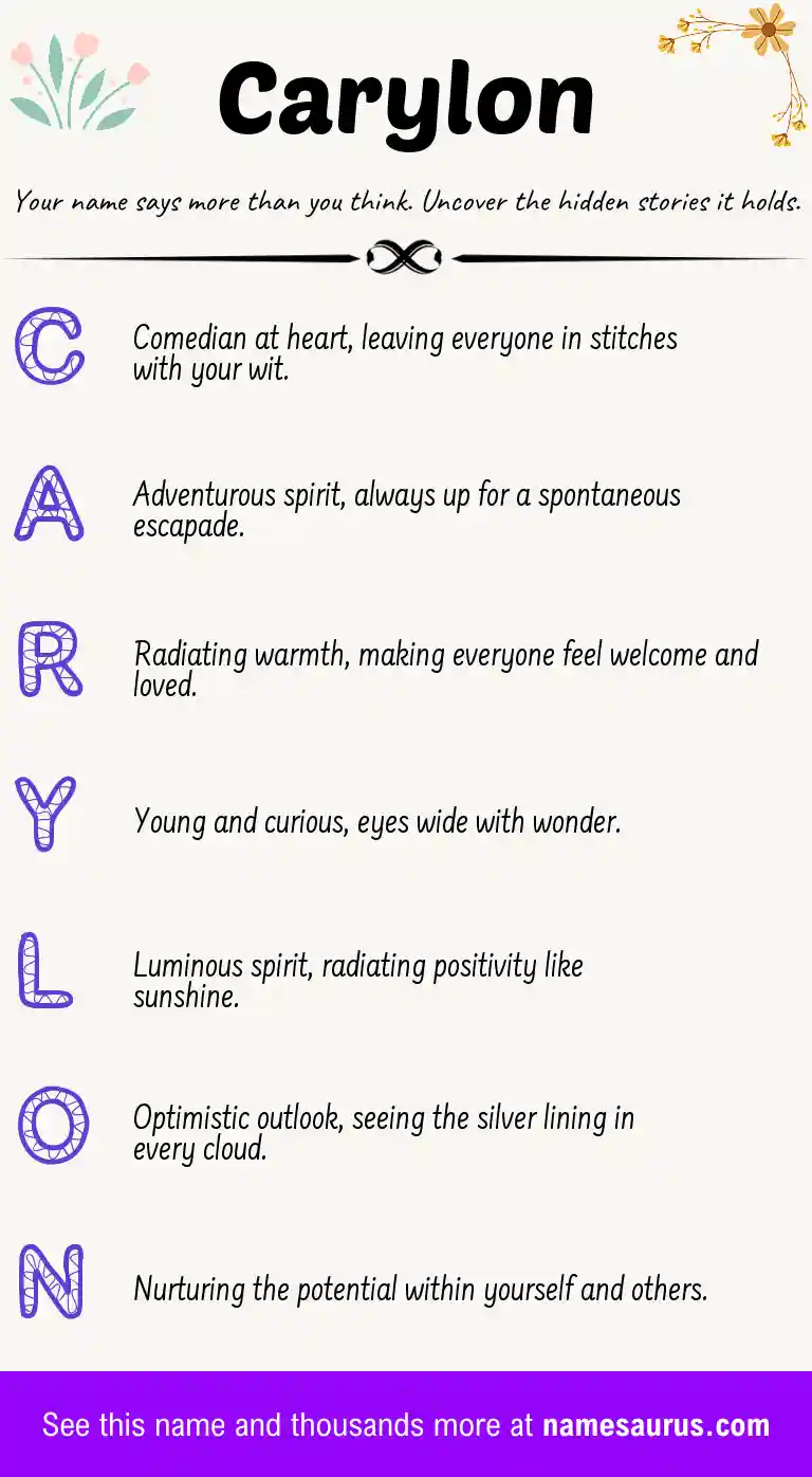 Acrostic poem about Carylon.