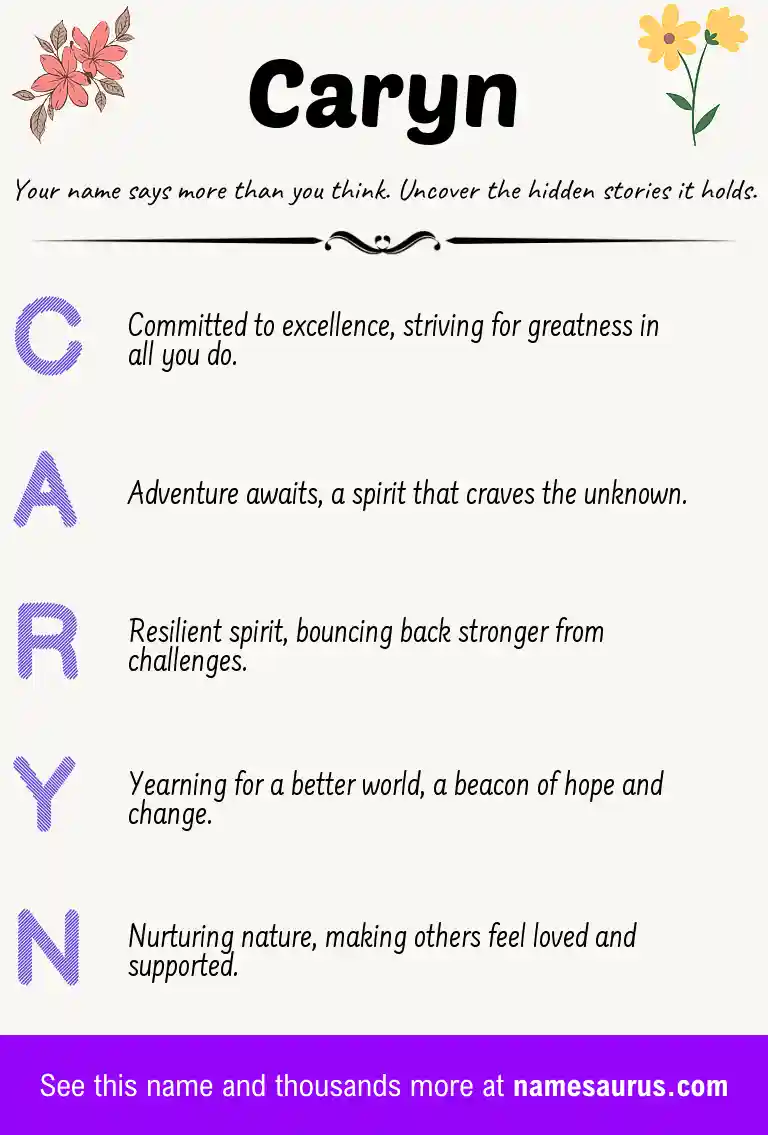 Acrostic poem about Caryn.