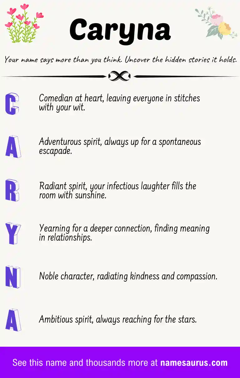 Acrostic poem about Caryna.