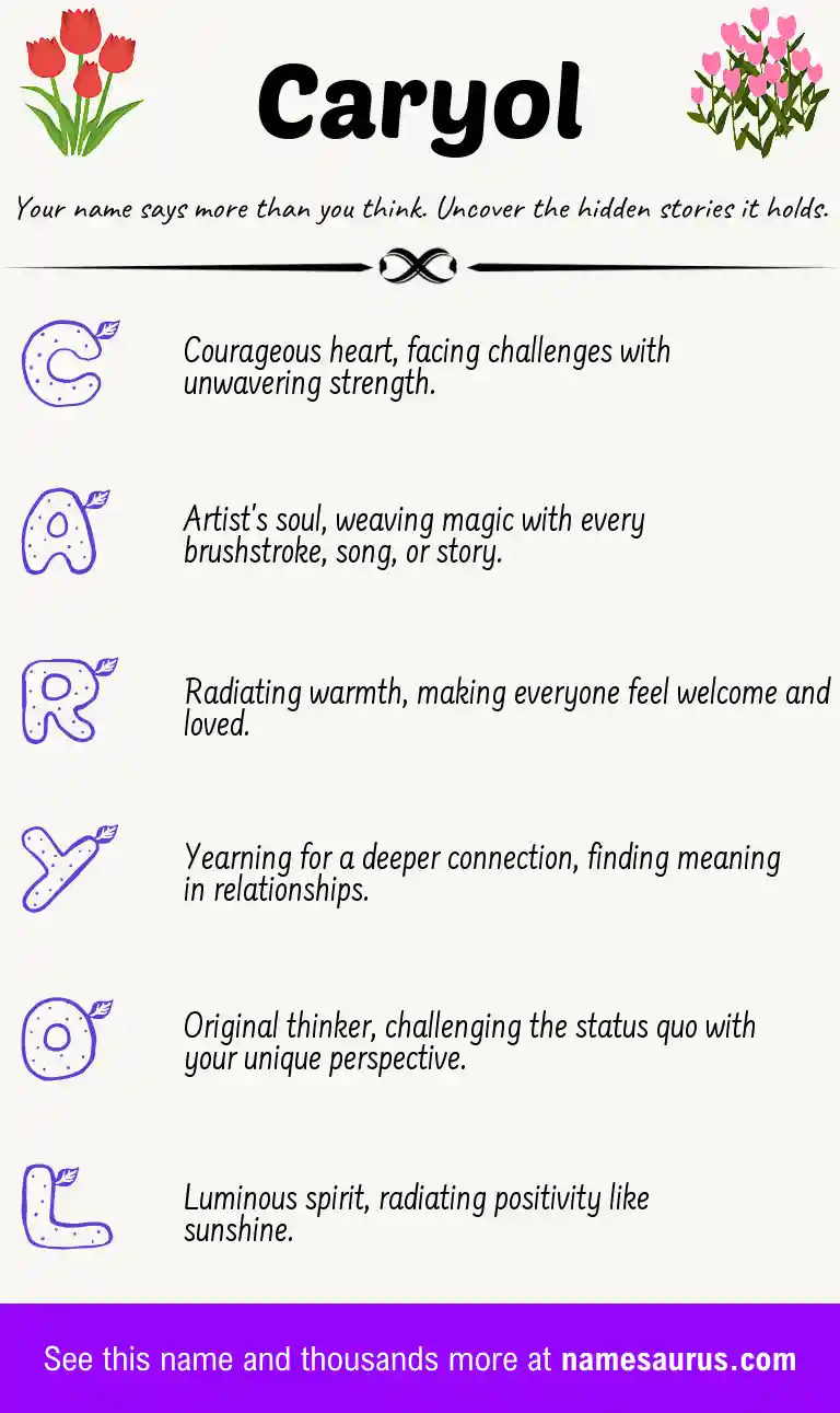 Acrostic poem about Caryol.