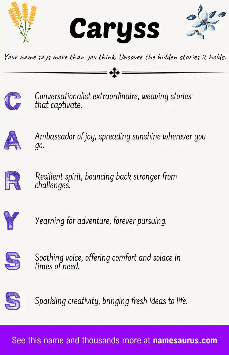 Acrostic poem about Caryss.