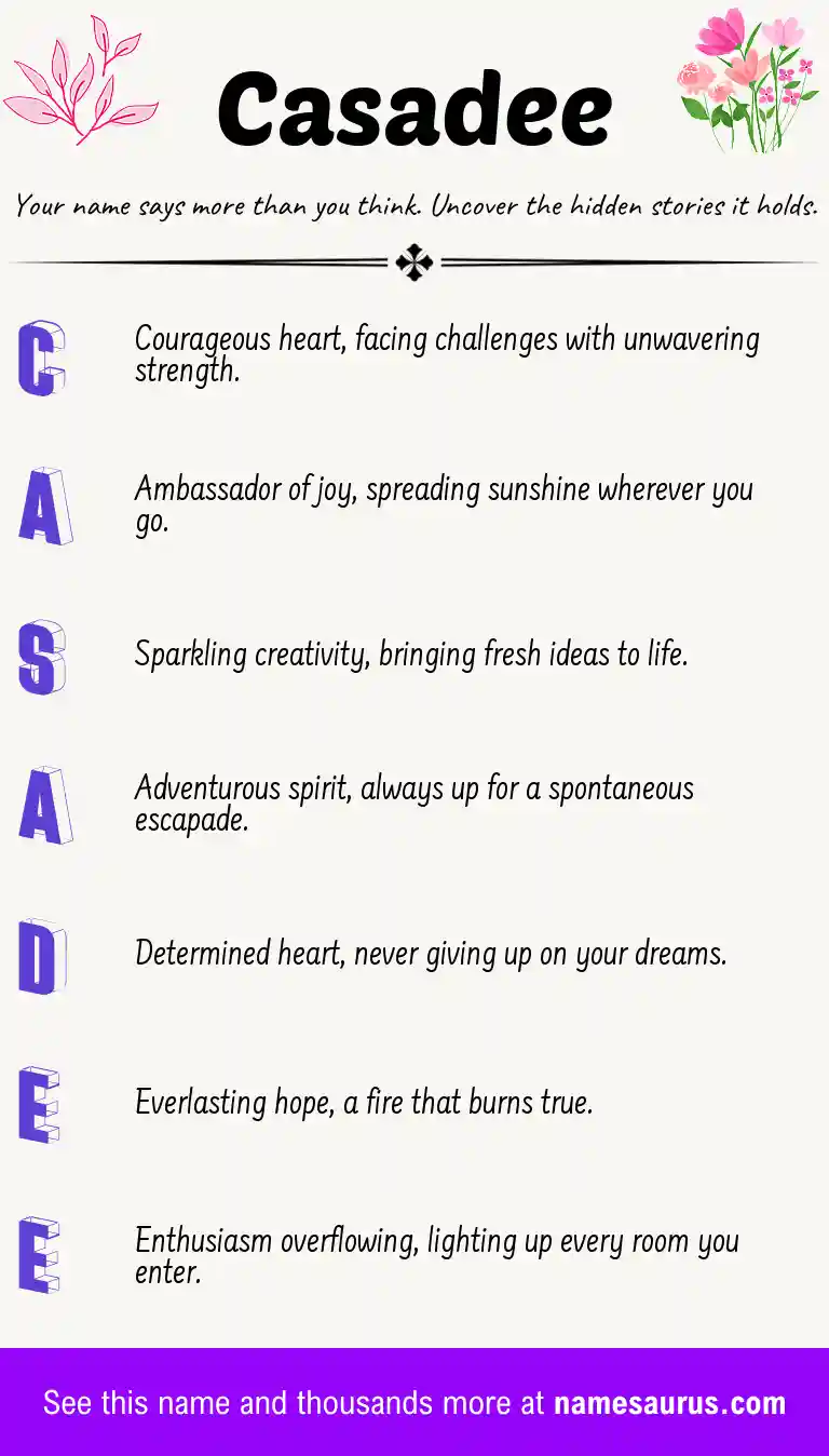 Acrostic poem about Casadee.