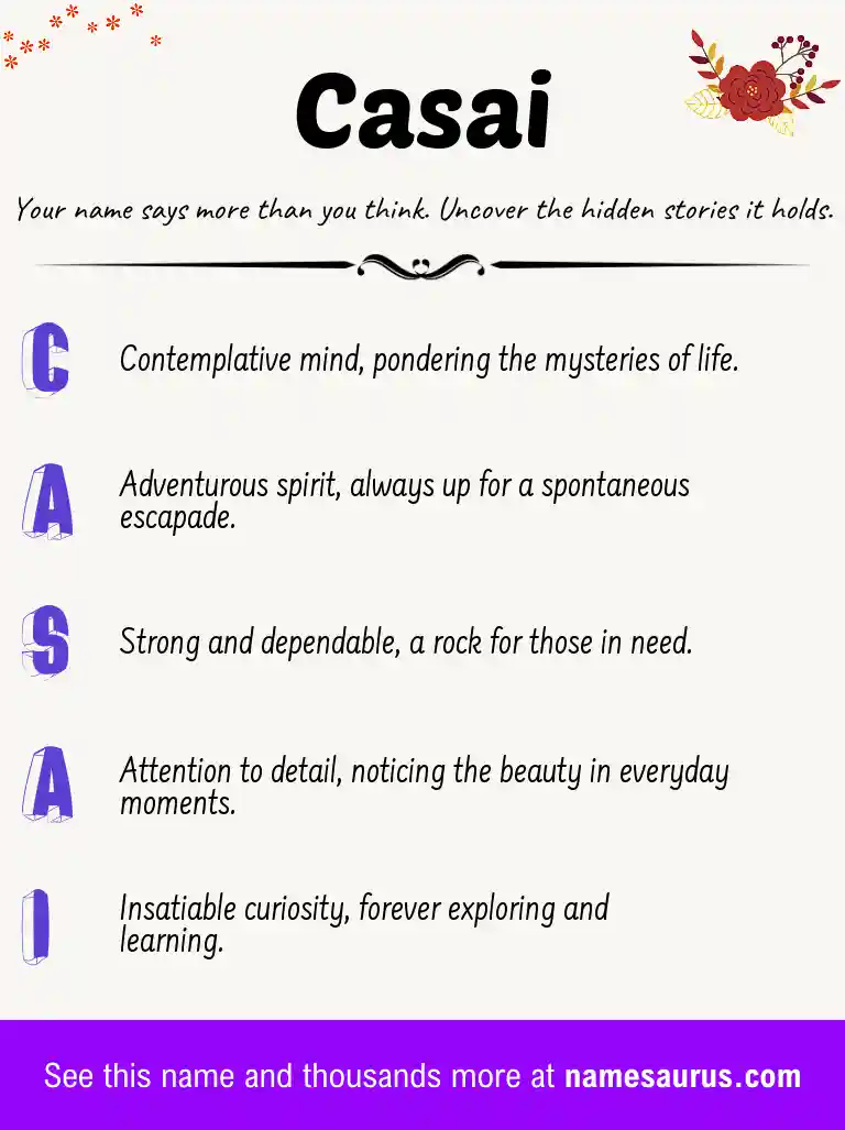 Acrostic poem about Casai.