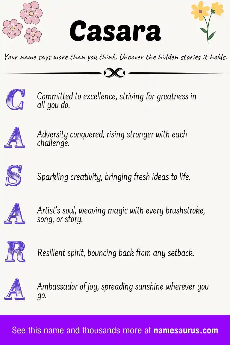 Acrostic poem about Casara.