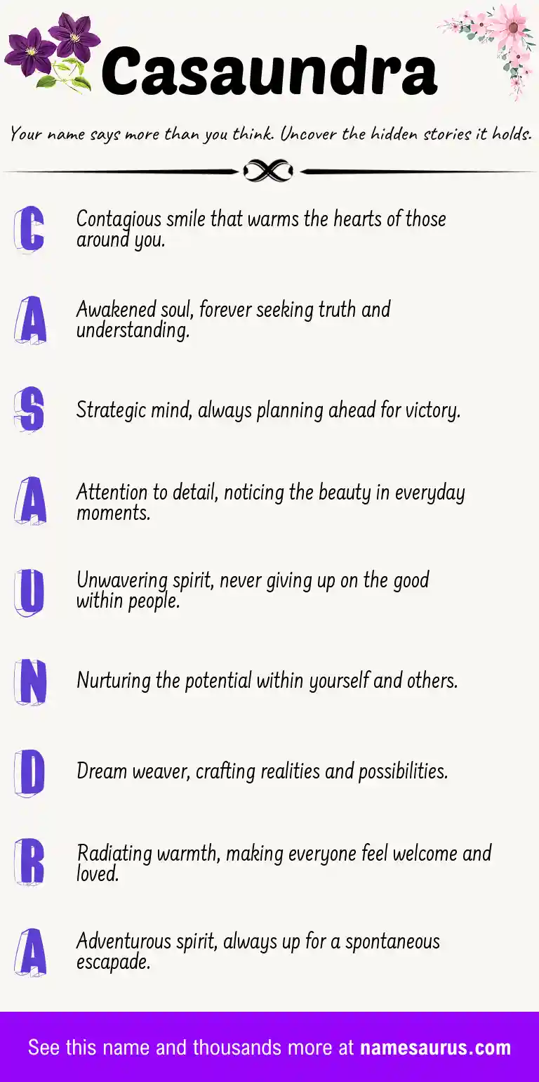 Acrostic poem about Casaundra.