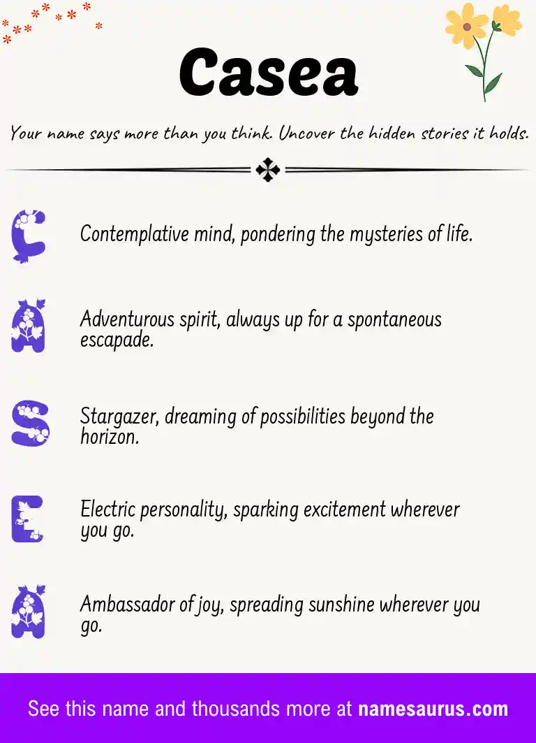 Acrostic poem about Casea.