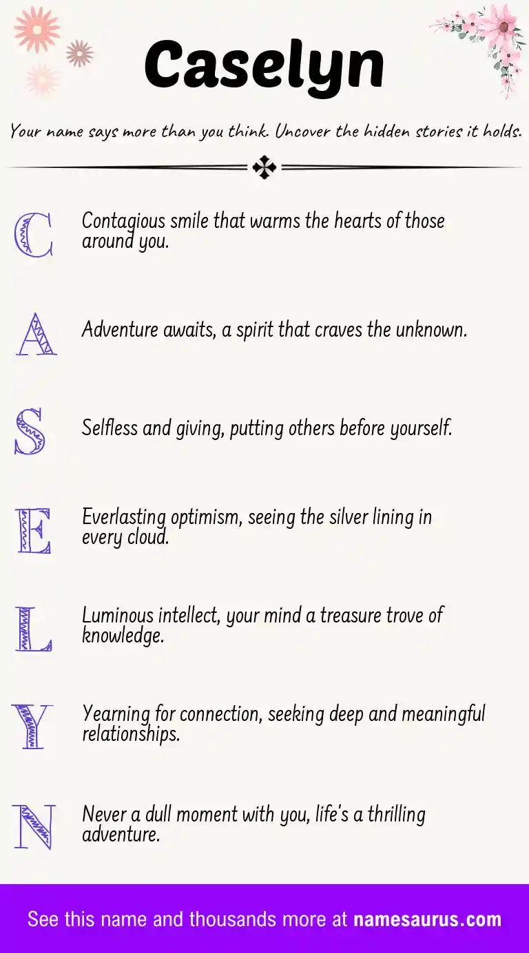 Acrostic poem about Caselyn.
