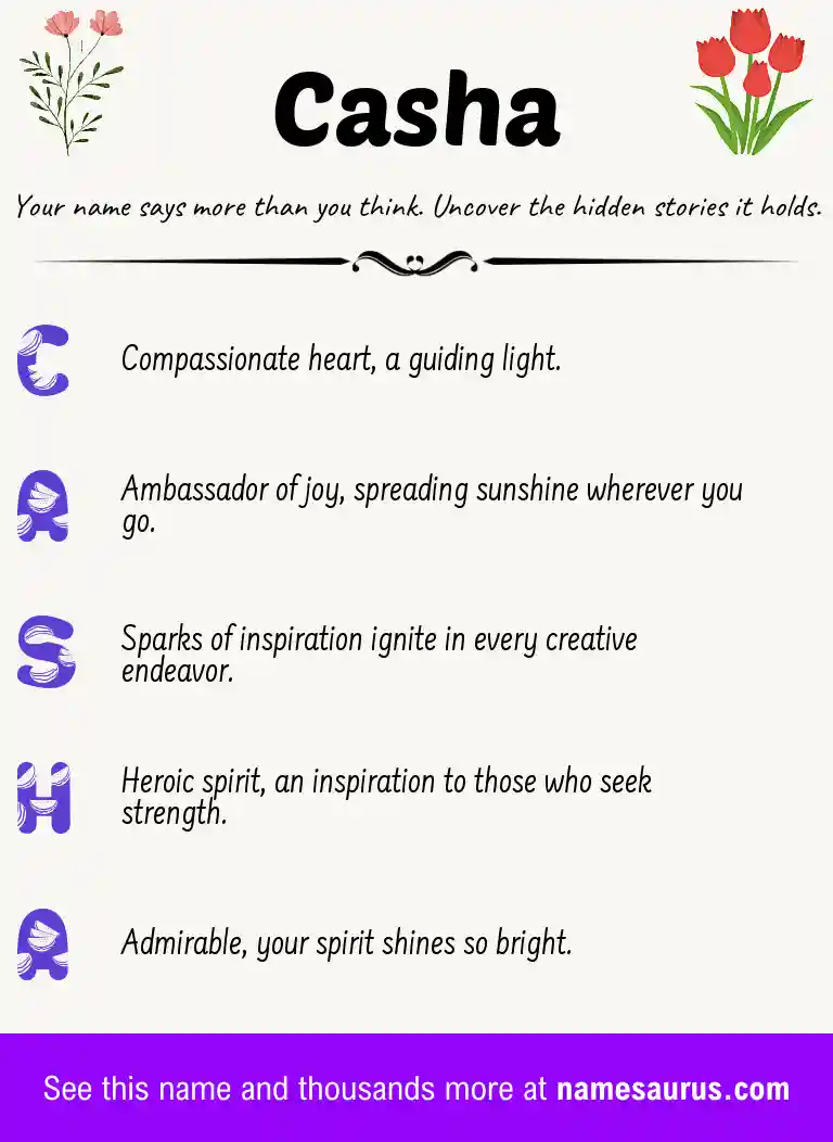 Acrostic poem about Casha.