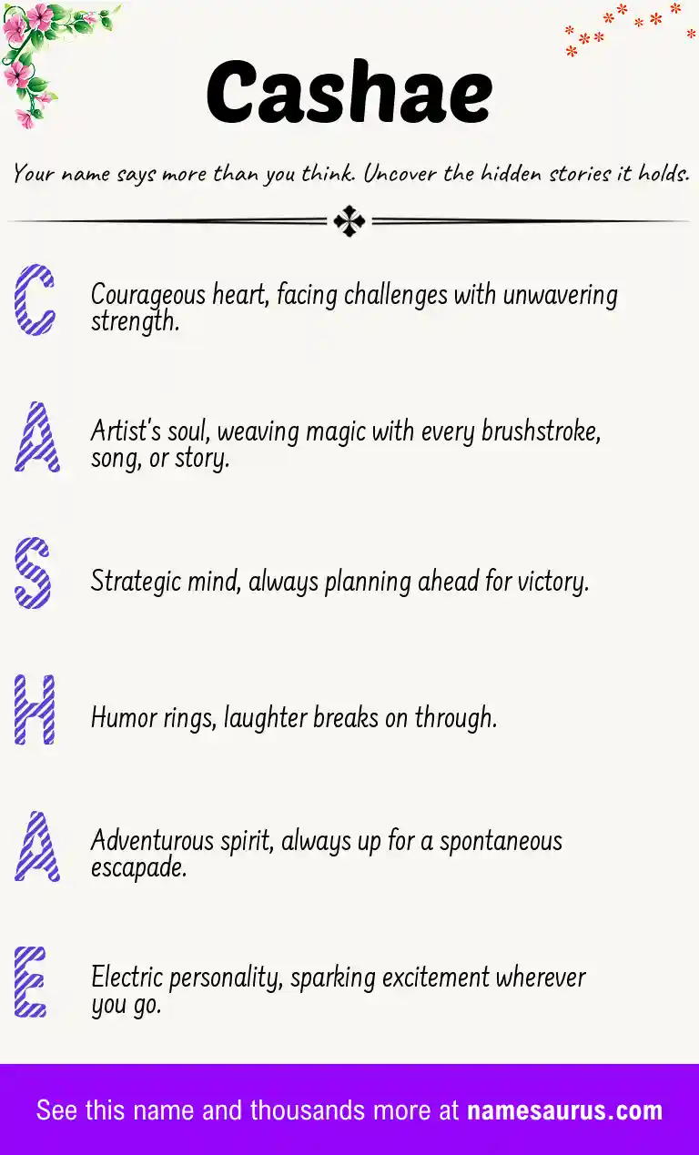 Acrostic poem about Cashae.