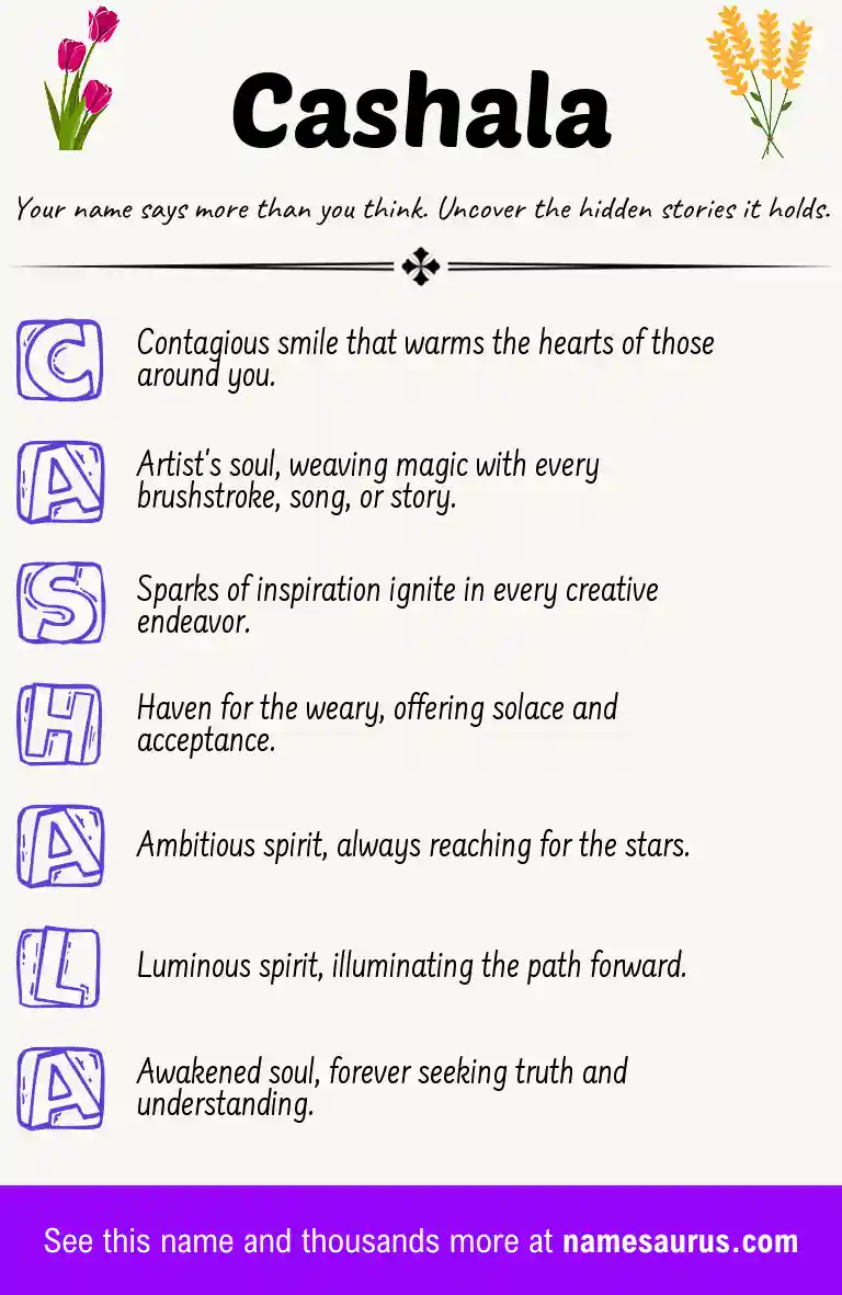 Acrostic poem about Cashala.