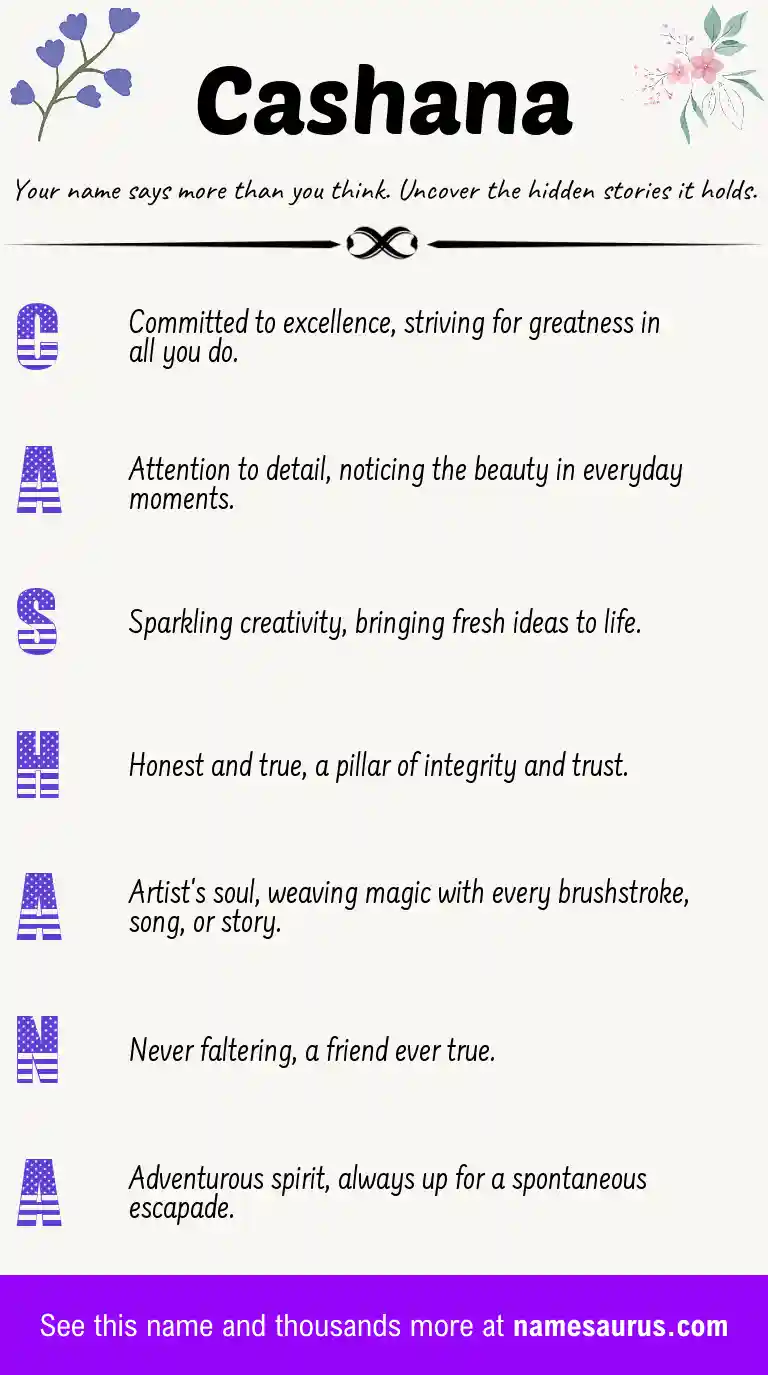 Acrostic poem about Cashana.