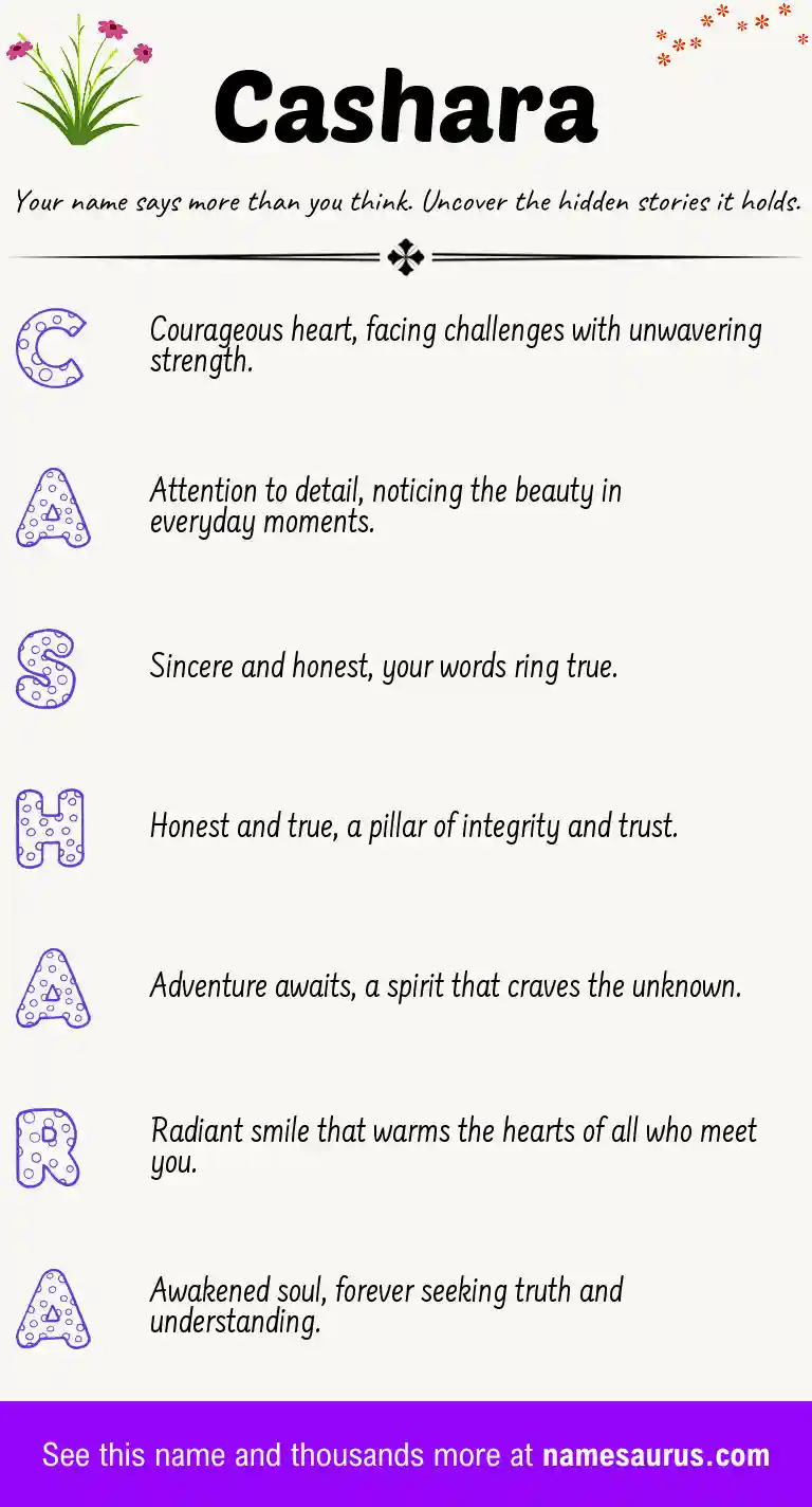 Acrostic poem about Cashara.