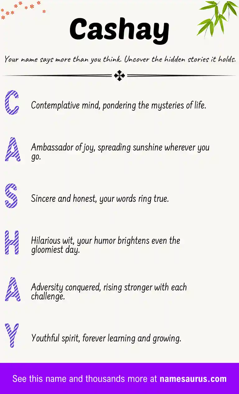 Acrostic poem about Cashay.