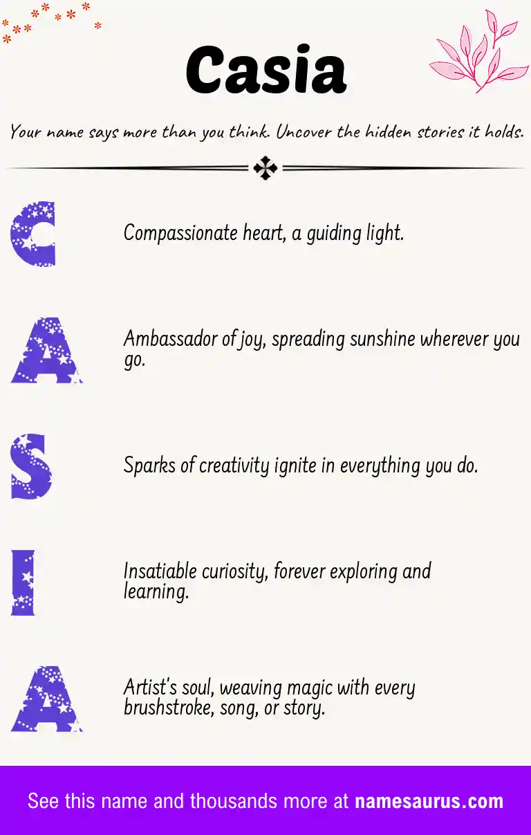 Acrostic poem about Casia.
