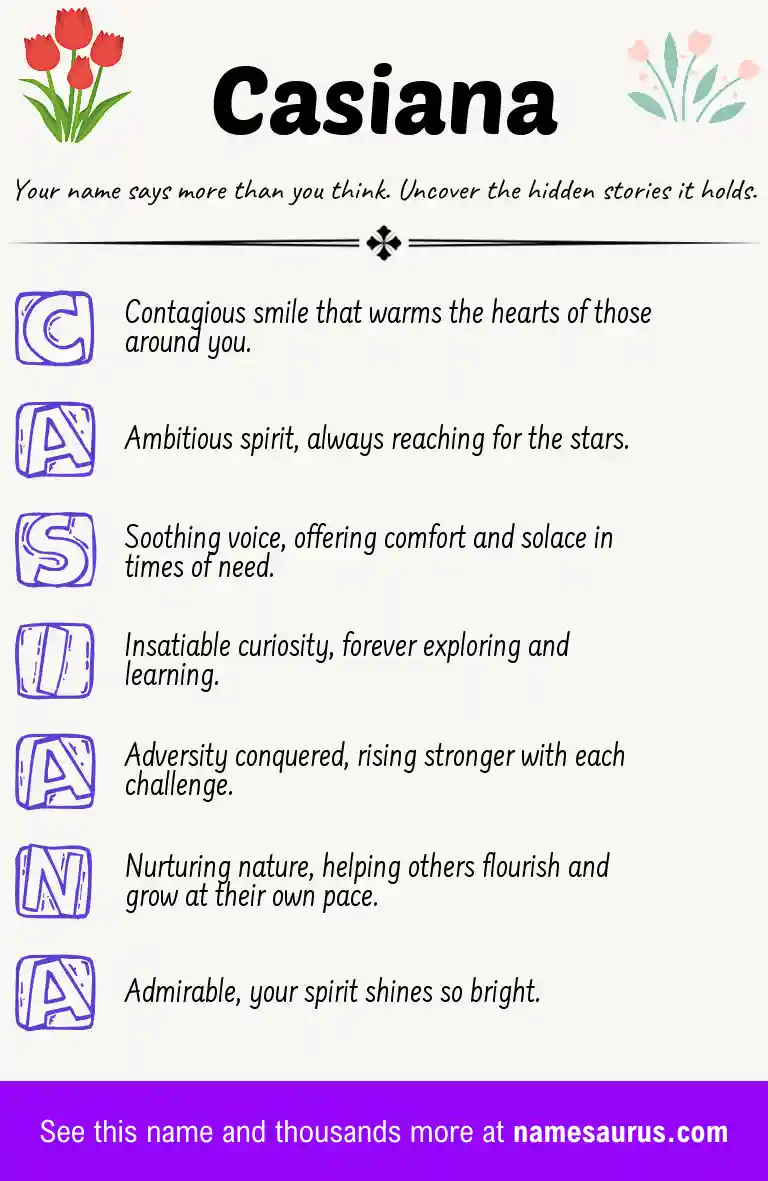 Acrostic poem about Casiana.