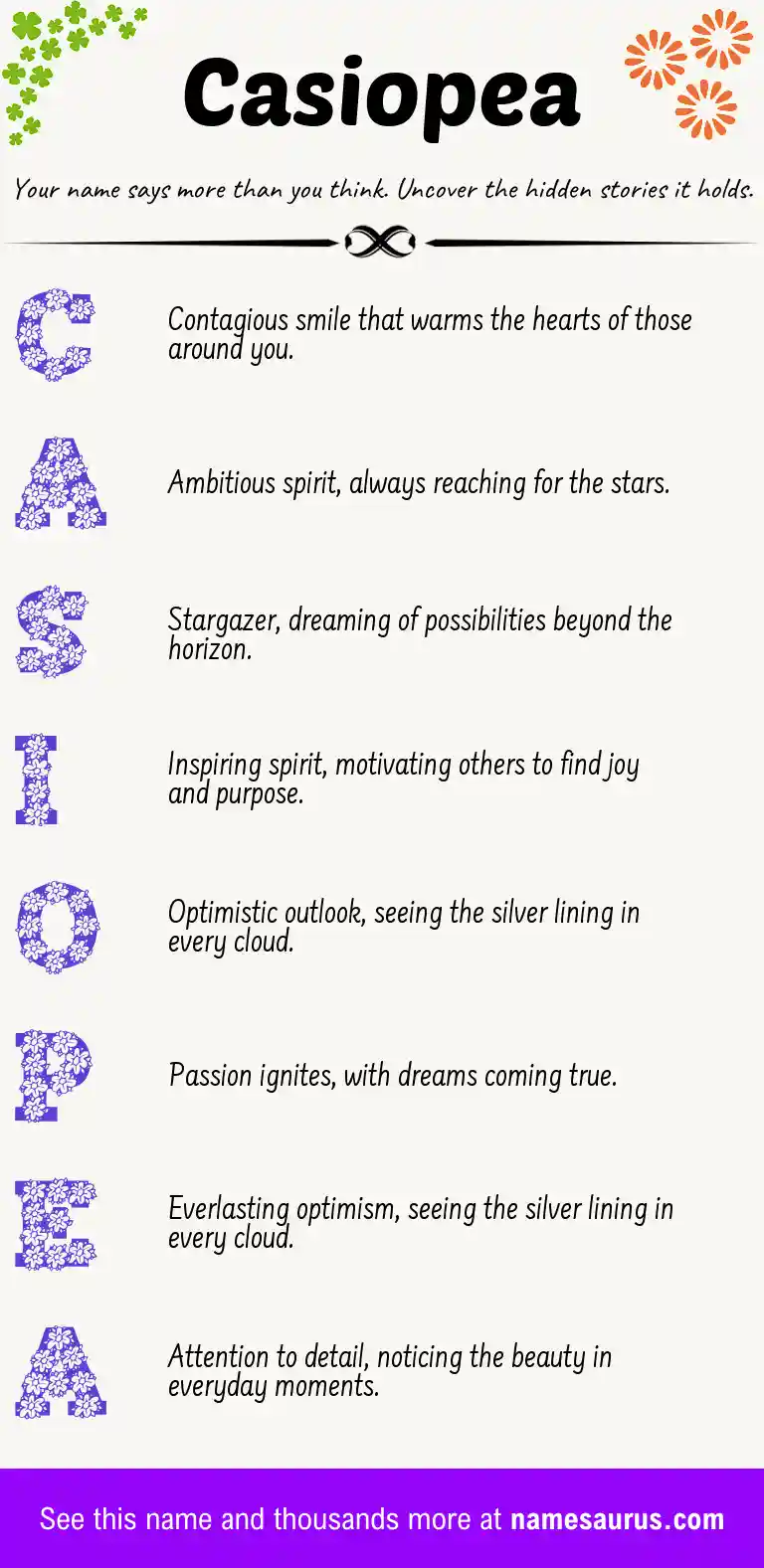 Acrostic poem about Casiopea.