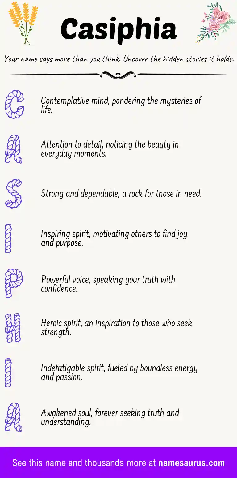 Acrostic poem about Casiphia.