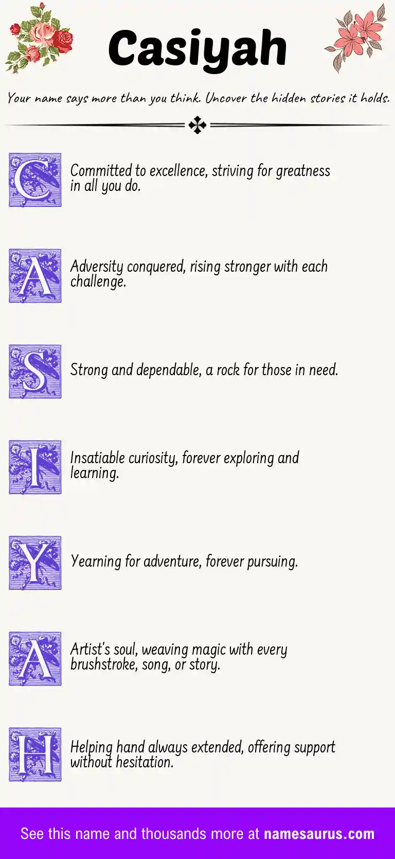Acrostic poem about Casiyah.