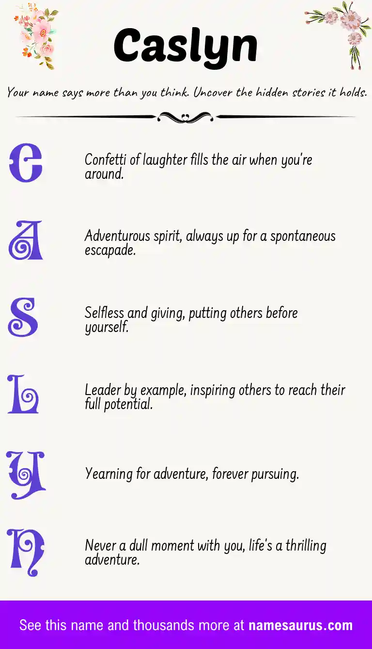 Acrostic poem about Caslyn.