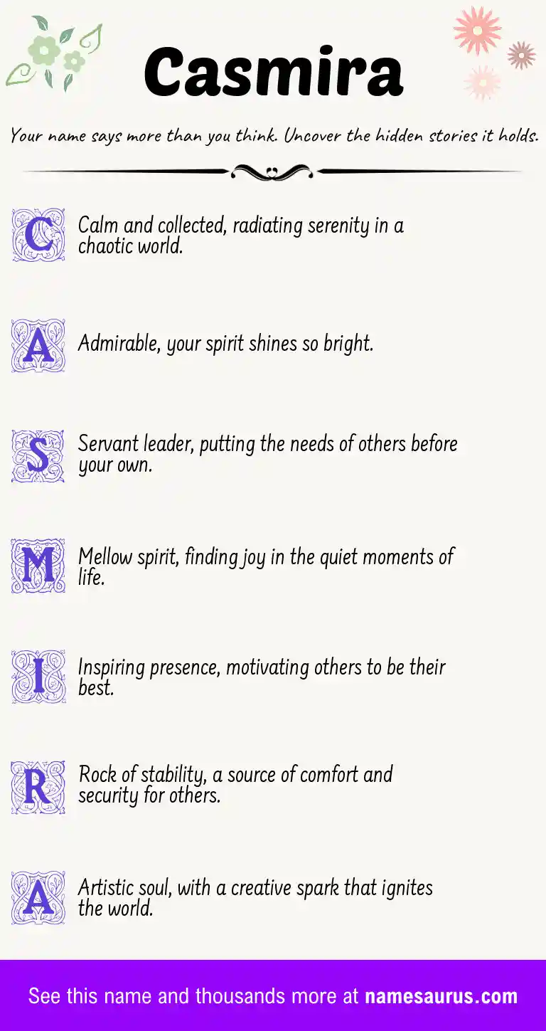 Acrostic poem about Casmira.