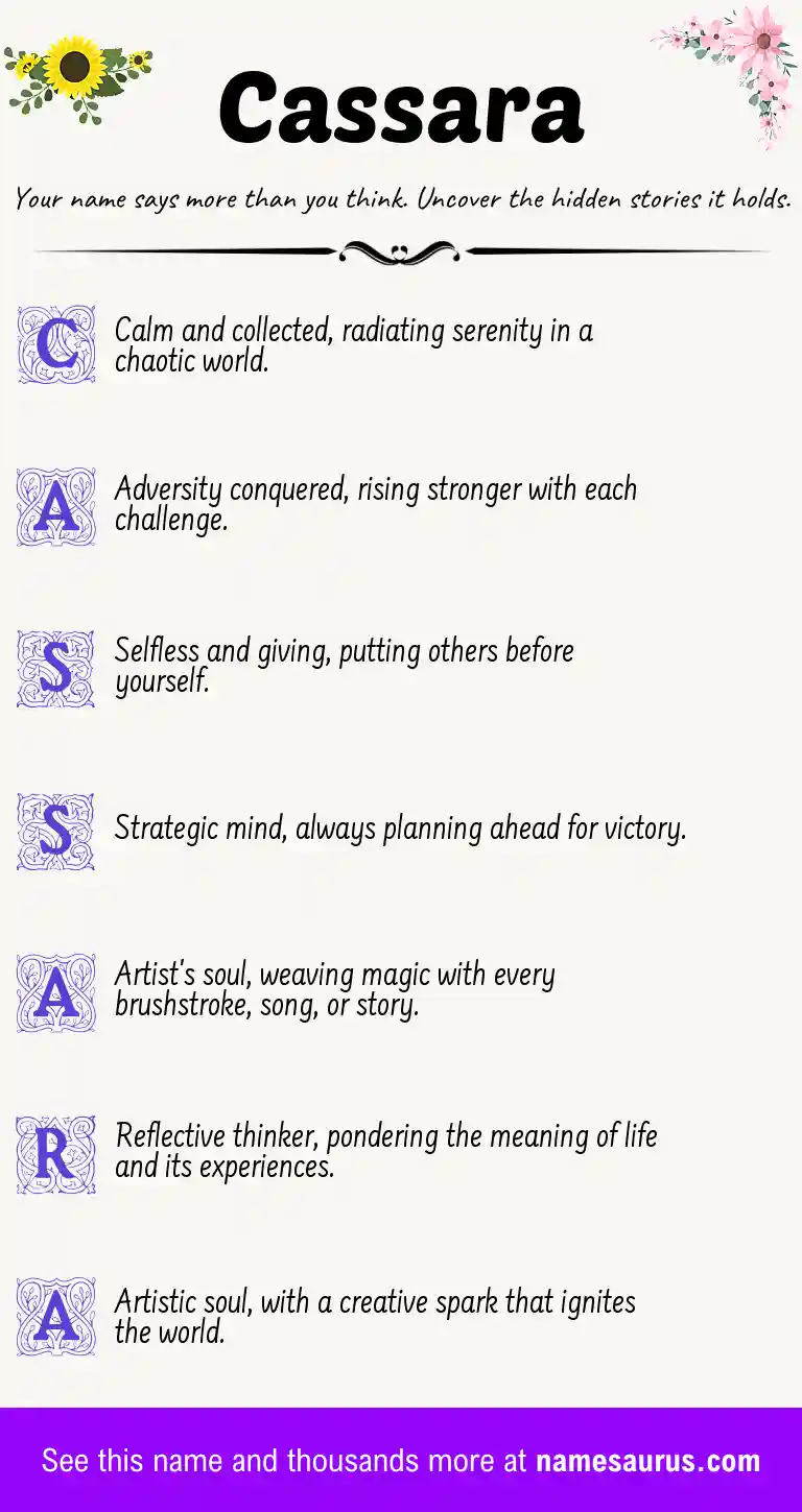 Acrostic poem about Cassara.