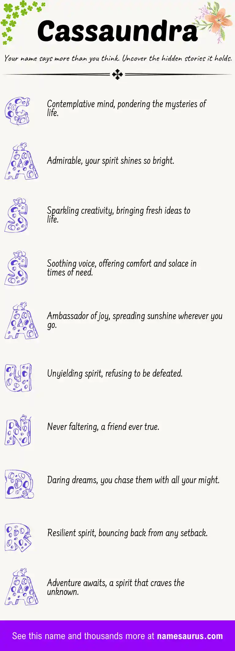 Acrostic poem about Cassaundra.