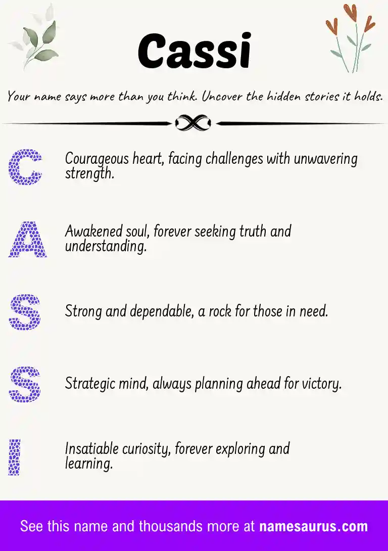 Acrostic poem about Cassi.