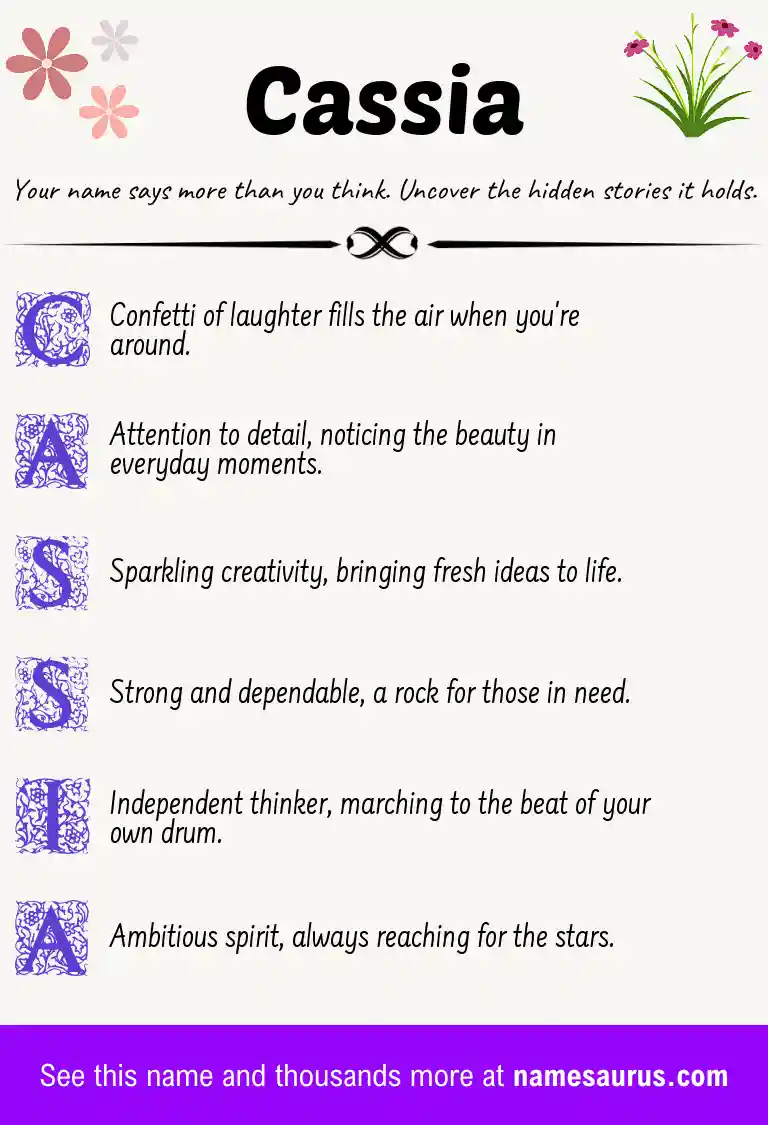 Acrostic poem about Cassia.