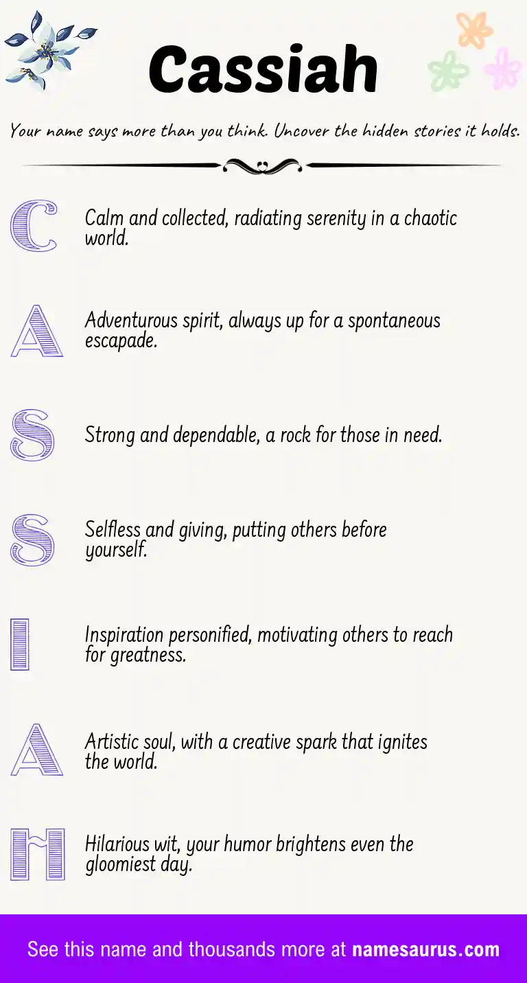 Acrostic poem about Cassiah.