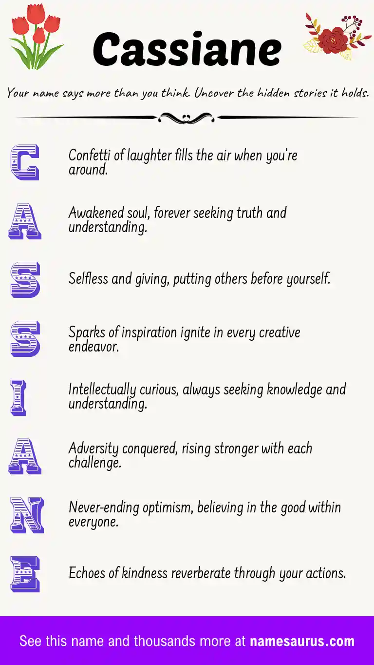 Acrostic poem about Cassiane.