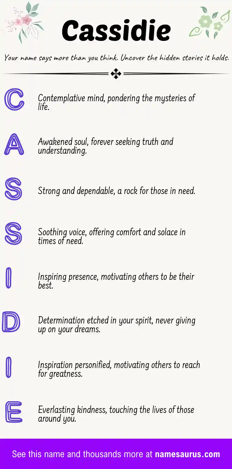 Acrostic poem about Cassidie.