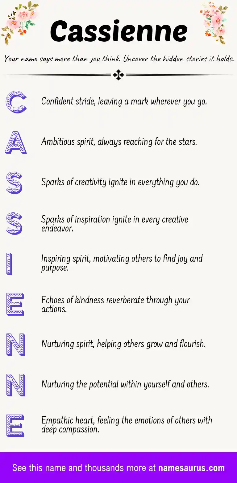 Acrostic poem about Cassienne.