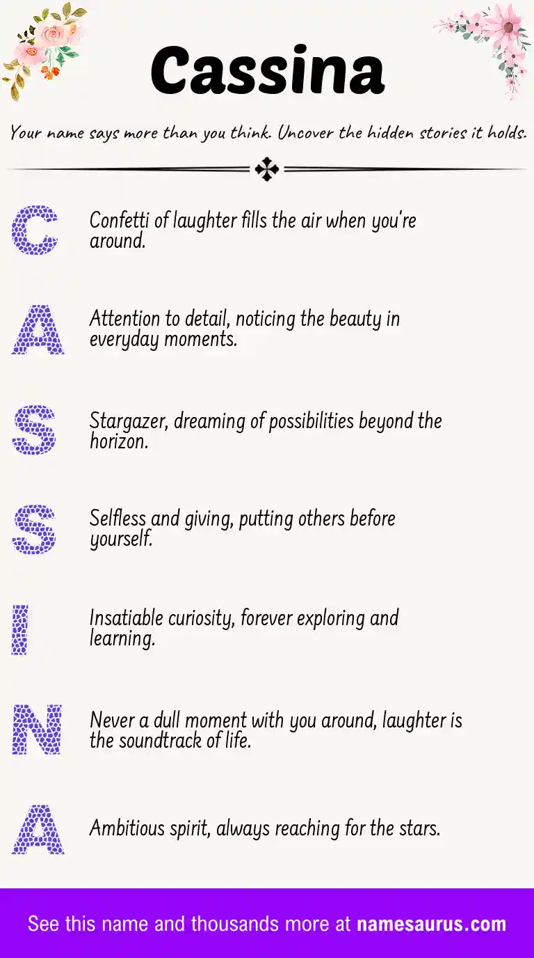 Acrostic poem about Cassina.