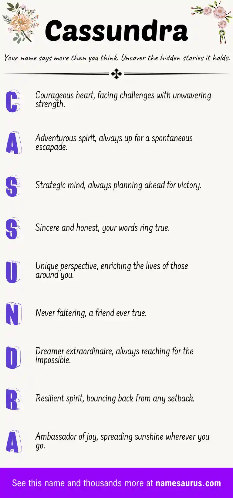 Acrostic poem about Cassundra.