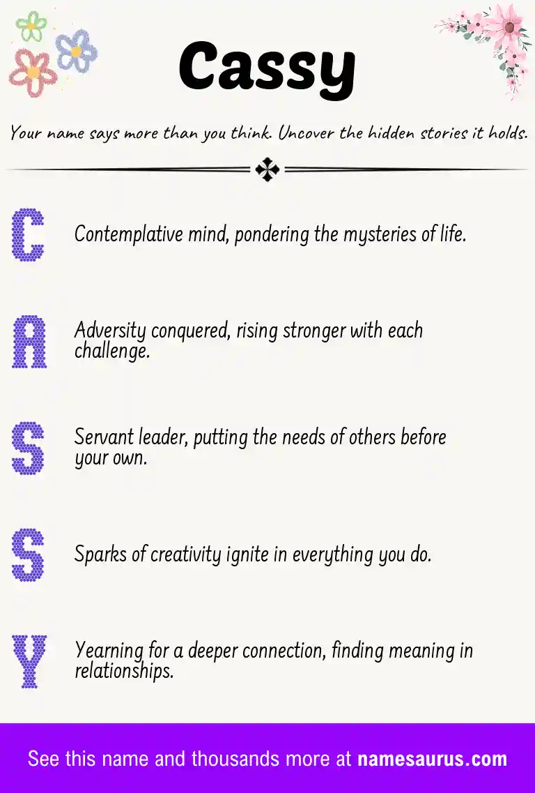 Acrostic poem about Cassy.