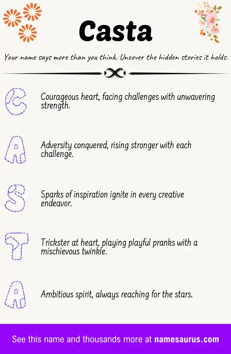 Acrostic poem about Casta.