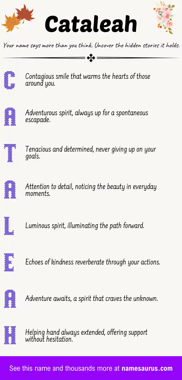 Acrostic poem about Cataleah.