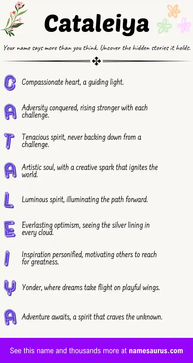 Acrostic poem about Cataleiya.