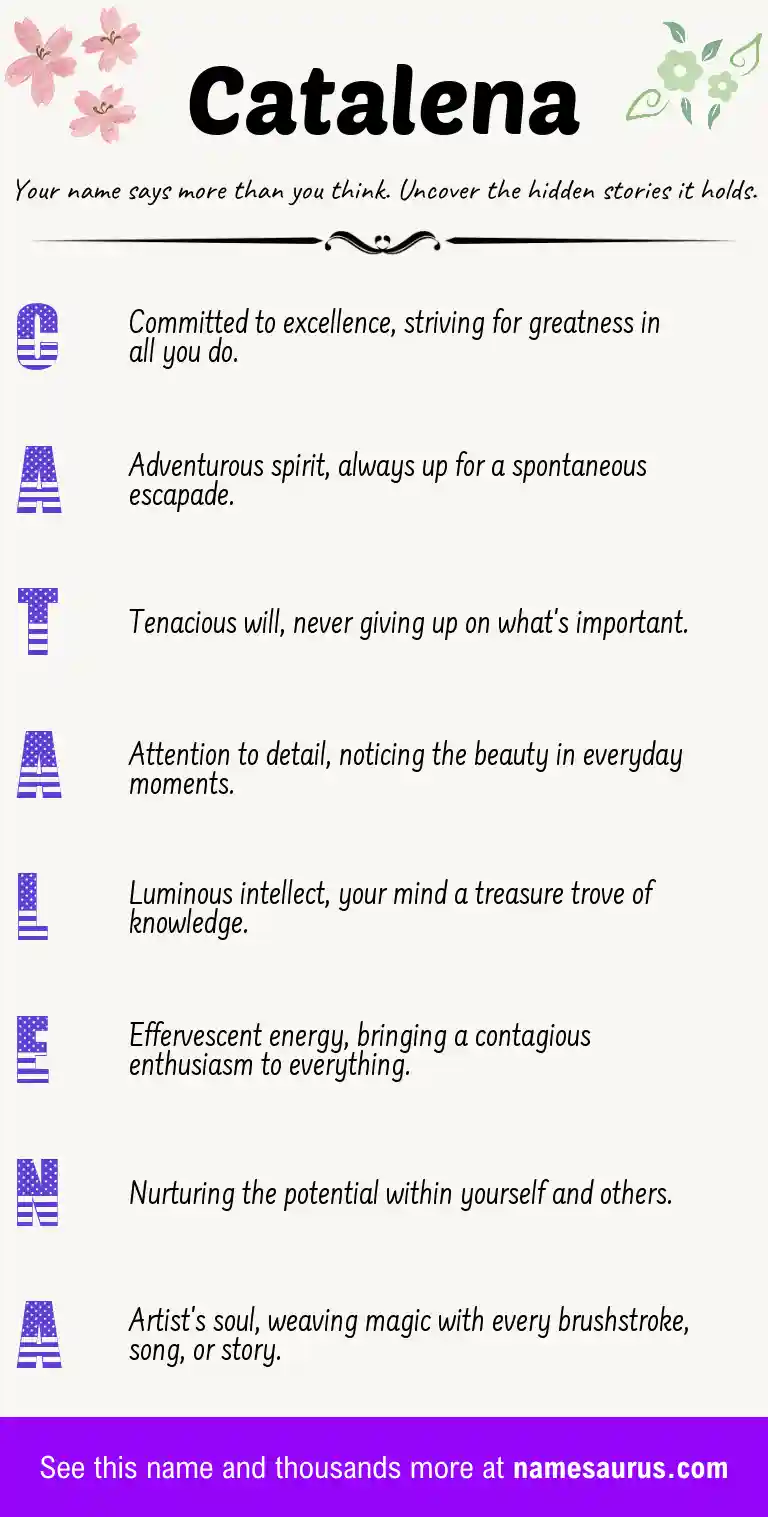 Acrostic poem about Catalena.