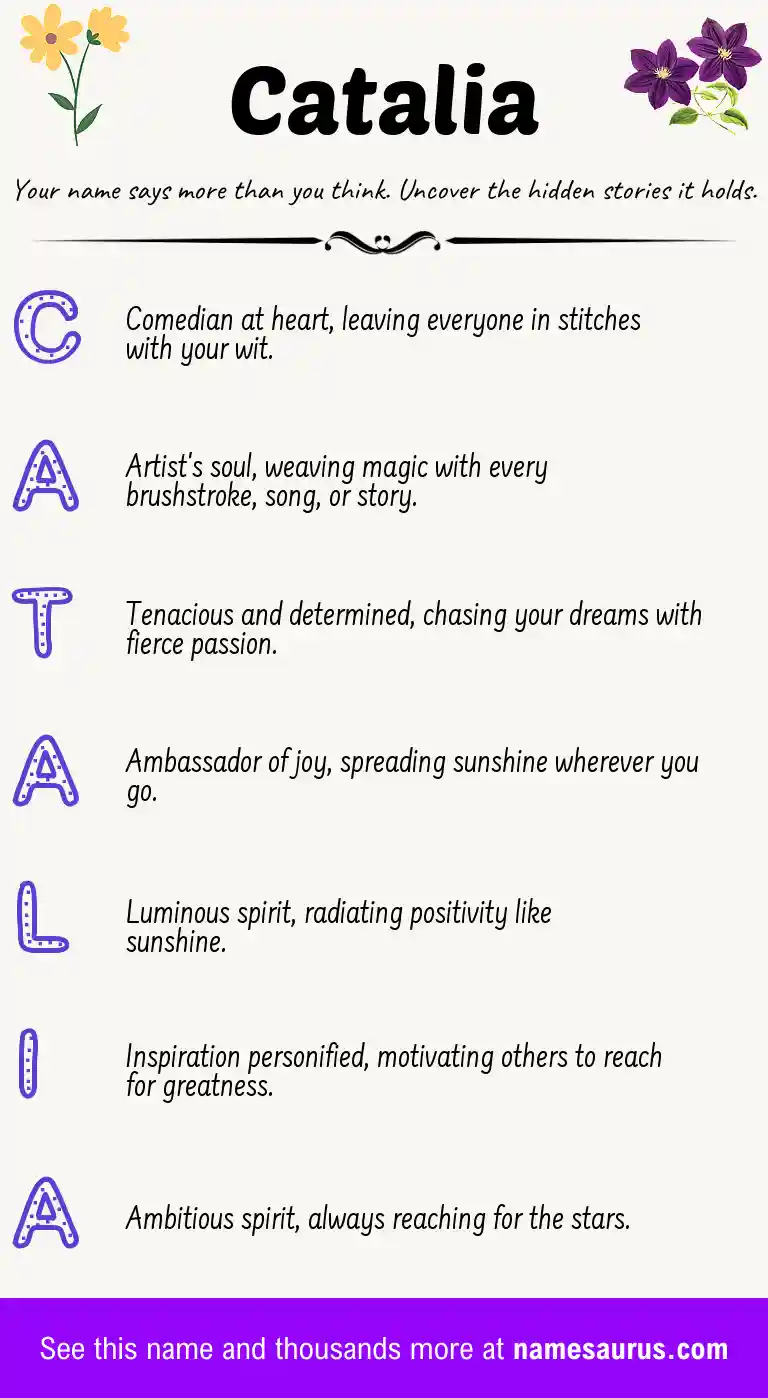 Acrostic poem about Catalia.